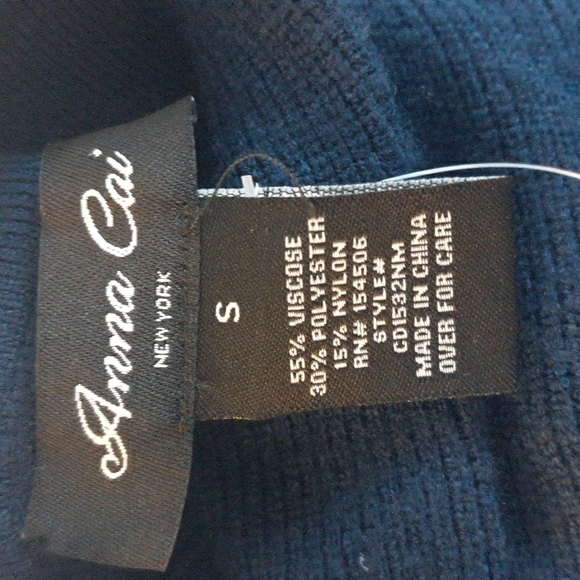 Ladies Anna Cai Navy Blue Sweater Dress - Picture 4 of 4